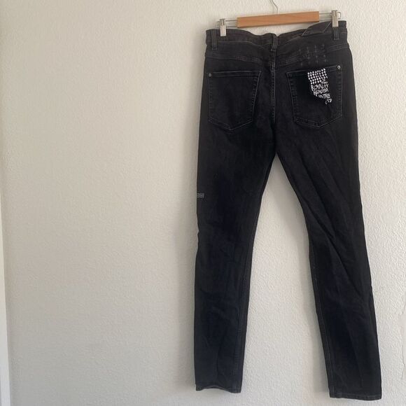 Ksubi Krow Black High Logo Skinny Denim Jeans Size 32x32 - Picture 6 of 10